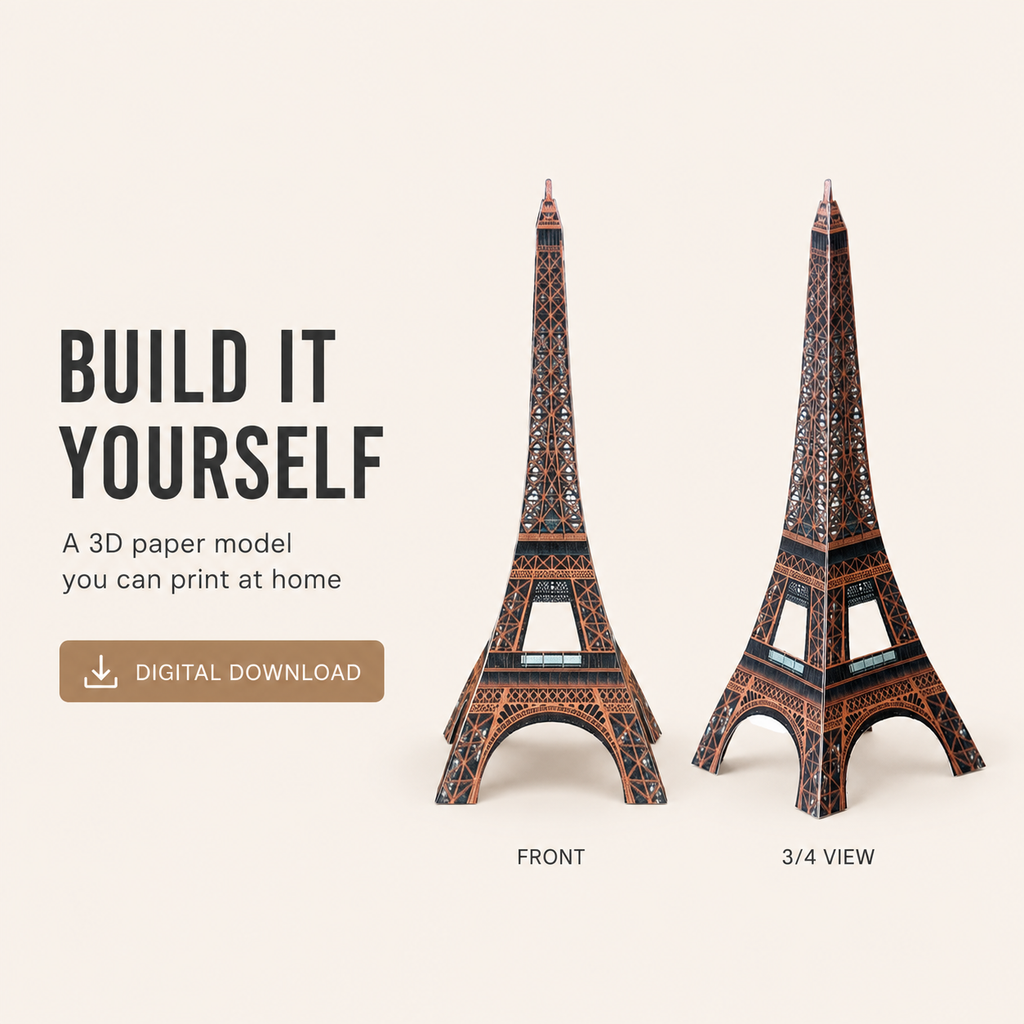 Eiffel Tower Paper Model - Printable PDF