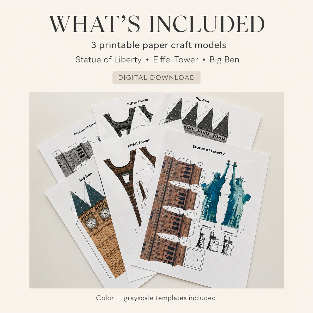 Famous Landmarks Bundle — 3 Printable Models