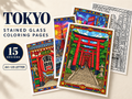 Tokyo Stained Glass Coloring Pages – 15 Designs | Printable PDF